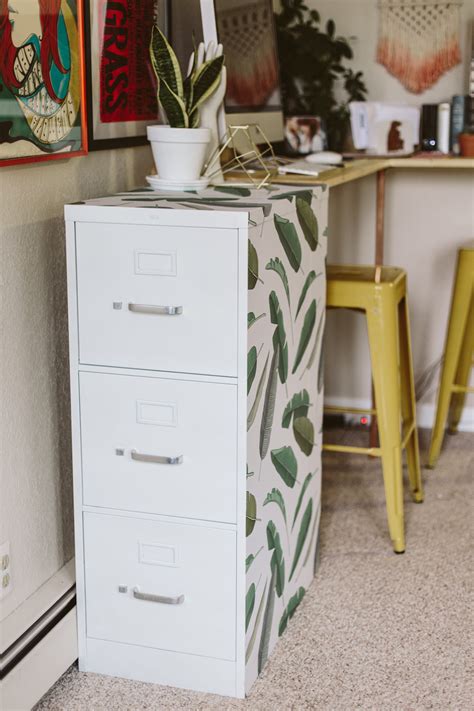 diy file cabinet brushed steel finish|make over ugly file cabinet.